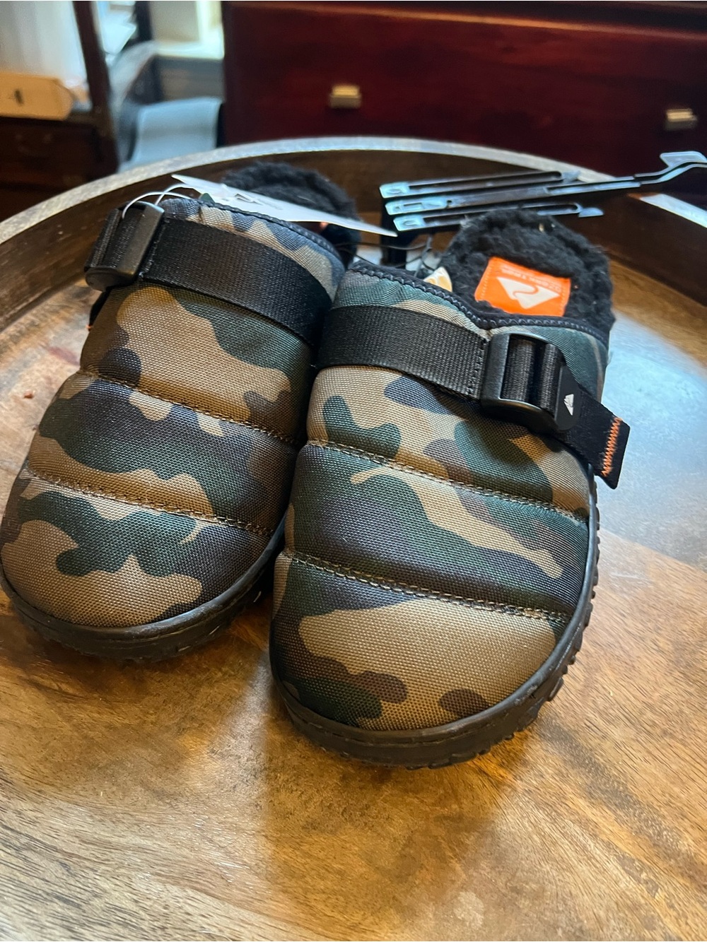 Ozark Trail Men's Camo Slip-On Fleece-Lined Sandals - Green Camo